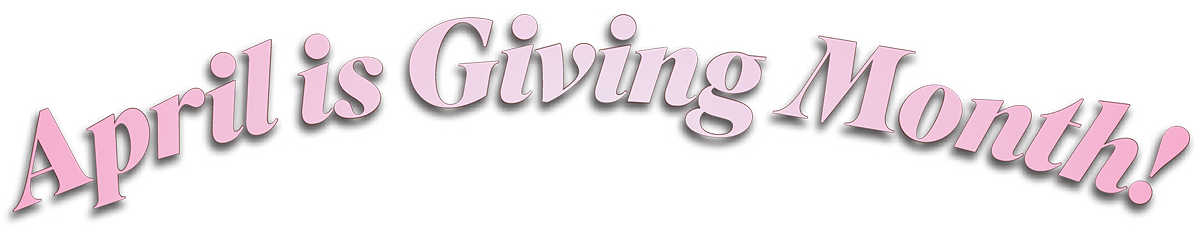 "April is Giving Month" words over an image of SOU campus union in the spring.