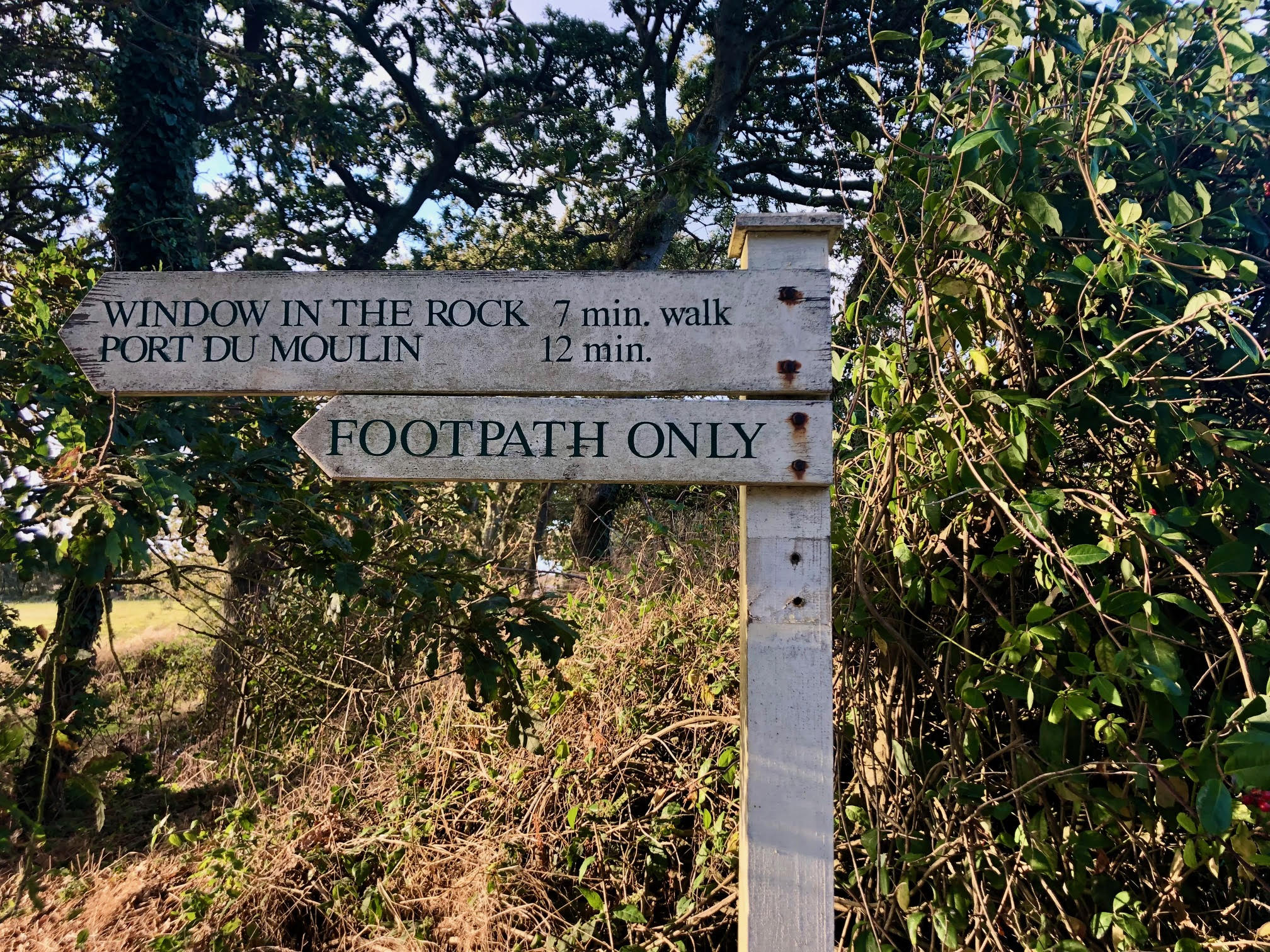 sark path wooden sign
